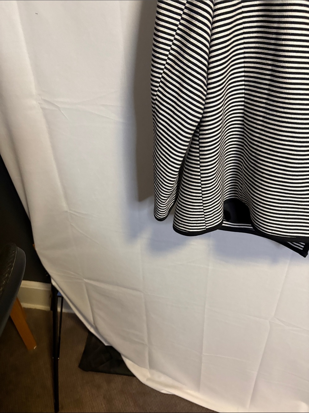 Talbots Black and White Striped Collarless Blazer - Picture 8 of 10